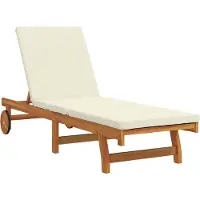 vidaXL Sonnenliege Braun und Creme 199 x 63 x 85 cm Massivholz Akazie