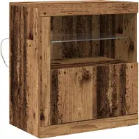 vidaXL LED-Sideboard Braun 60,5 x 37 x 67 cm Holzwerkstoff
