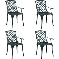 vidaXL Gartenstuhl 4 Stk. Grün Aluminium