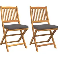 vidaXL Klappstuhl 2 Stk. Braun Massivholz Akazie