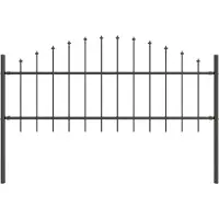 vidaXL Gartenzaun WOERDEN 170 x 115 cm Pulverbeschichteter Stahl Grau