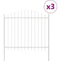 vidaXL Gartenzaun WOERDEN 3 Stk. 170 x 165 cm Weiß
