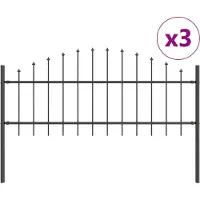 vidaXL Gartenzaun WOERDEN 3 Stk. 170 x 115 cm Grau