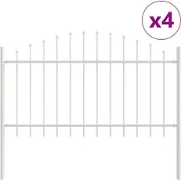vidaXL Gartenzaun WOERDEN 4 stk. 170 x 140 cm Weiß