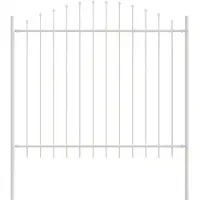 vidaXL Gartenzaun WOERDEN 170 x 165 cm Pulverbeschichteter Stahl Weiß