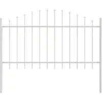 vidaXL Gartenzaun WOERDEN 170 x 140 cm Pulverbeschichteter Stahl Weiß