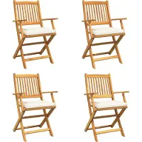 vidaXL Klappstuhl 4 pcs Weiß 49 x 57,5 x 92 cm Massivholz Akazie