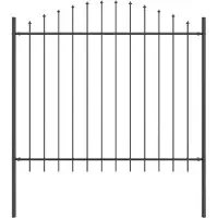 vidaXL Gartenzaun WOERDEN 170 x 165 cm Pulverbeschichteter Stahl Grau