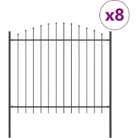 vidaXL Gartenzaun WOERDEN 8 Stk. 170 x 165 cm Grau
