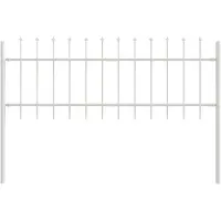 vidaXL Gartenzaun WOERDEN 1,7 x 0,6 m Pulverbeschichteter Stahl Weiß