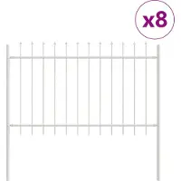 vidaXL Gartenzaun WOERDEN 8 Stk. 13,6 x 0,8 m Weiß