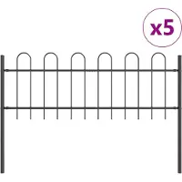 vidaXL Gartenzaun BOXTEL 5 Stk. 8,5 x 0,6 m Pulverbeschichteter Stahl