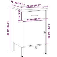 vidaXL Werkbank Rot und Grau 50 x 55 x 85 cm Ingenieure Holz und Stahl
