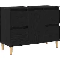 vidaXL Waschbeckenschrank Schwarz Eichen-Optik 80 x 33 x 60 cm