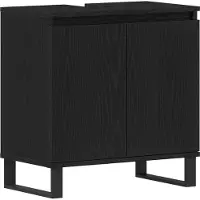 OEM Badezimmer-Waschtischkasten aus Eichenholz, Schwarz, 58 x 33 x 60 cm