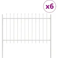 vidaXL Gartenzaun WOERDEN 6 Stk. 10,2 x 0,8 m Weiß
