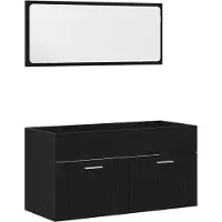 vidaXL Badezimmermöbel-Set 2 stk. Schwarz Eichen-Optik
