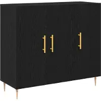vidaXL Sideboard Schwarz Eichen-Optik 90 x 34 x 80 cm Holzwerkstoff