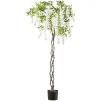 Creativ Green Kunstbaum "Weißer Blauregen" mit geflochtenem Stamm