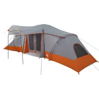 vidaXL Familienzelt 6 Personen Grau und Orange Polyester und Fiberglas