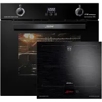 Gurari E 913 DF RU BL Retro Induktions Standherd 90 cm+GCH 046 Bl 9 Dunstabzugshaube 90 cm