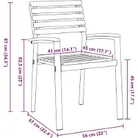 vidaXL Gartenstuhl 2 stk. Braun Massivholz Akazie Stapelbar