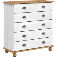 vidaXL Schubladenkommode mit Schubladen ASKIM Weiß 91 x 40 x 95,5 cm