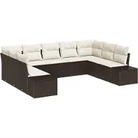vidaXL Gartensofa-set 9 stk. Braun Poly-Rattan