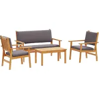 vidaXL Gartensofa-set 4 pcs Braun 120 x 65,5 x 79 cm Massivholz Akazie