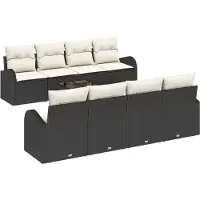 vidaXL Gartensofa-set 9 stk. Schwarz Poly-Rattan