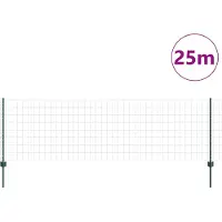 vidaXL Euro-Zaun mit Pfosten 25 x 0,8 m PVC-beschichteter Stahl Grün
