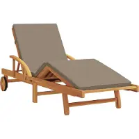 vidaXL Sonnenliege Massivholz Akazie Taupe
