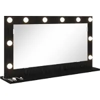 vidaXL Waschtischspiegel Schwarz Eichen-Optik 80 x 45 x 18 cm