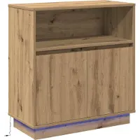 vidaXL LED-Sideboard Artisan-Eiche 71 x 34,5 x 75 cm Holzwerkstoff