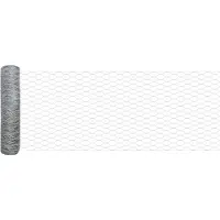 vidaXL Sechseckzaun mit Pfosten 50 x 0,4 m Verzinkter Stahl Silber
