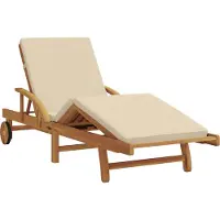 vidaXL Sonnenliege Massivholz Akazie Beige