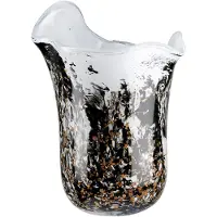 Gilde Tischvase "Vase Petunia, schwarz-weiß", schwarz-weiß (schwarz, weiß), B:17cm H:21,5cm T:17cm Ø:17cm, Glas, Vasen, Tischvase