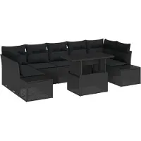 vidaXL Garten-Sofa-Set 8 Stk. Schwarz