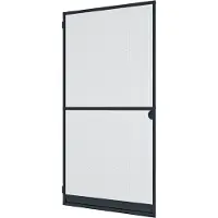 Windhager Fliegengitter Balkontür EXPERT 100x210 cm Anthrazit ohne Bohren, Aluminiumrahmen kürzbar, Insektenschutz für Terrassentür geeignet, einfache Montage, werkzeuglos, stabil, Mückenschutz, 04331
