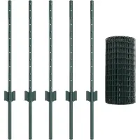 vidaXL Euro-Zaun mit Pfosten 10 x 0,6 m PVC-beschichteter Stahl Grün