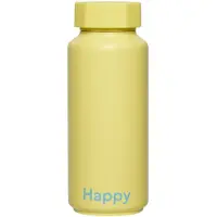 Design Letters - AJ Thermosflasche Hot & Cold 0,5 l, Happy / gelb (Sonderedition)
