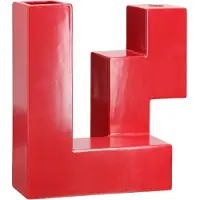 Gilde Tischvase "Kerzenleuchter-Vase Patras", rot, B:26cm H:25,6cm T:12,5cm, Keramik, Vasen, Tischvase