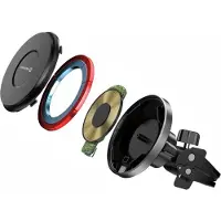 Swissten Magnetic Car Holder Airhold with Wireless Charger 15w / 7,5w (Magsafe Compatible)