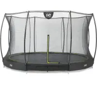 Exit Silhouette Trampolin ø427cm, mit Sicherheitsnetz, Bodentrampolin, Rund, für Kinder, Schwarz