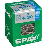 Spax Universalschrauben 4.0 x 30 mm TX 20 Senkkopf - 150 Stück Edelstahl GLO763031561