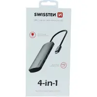 Swissten USB-C HUB 4-IN-1 (4x USB 3.0) Aluminium