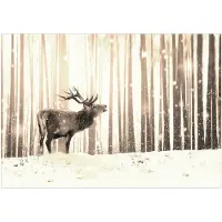 Kärkkäinen Fototapete Deer in the Snow Weiß/Beige