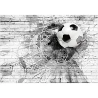 Kärkkäinen Fototapete Dynamic Football Schwarz/Hellgrau