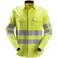 Snickers Workwear ProtecWork Hi-Vis Schweißerhemd, Kl. 3, EN 1149, 11611, 11612, 13034, 20471, IEC 61482 High-Vis Gelb-XXXXL
