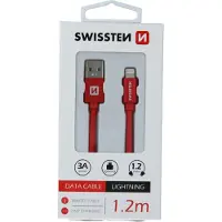 Swissten Textile Fast Charge 3A Lightning Daten- und Ladekabel 1,2 m